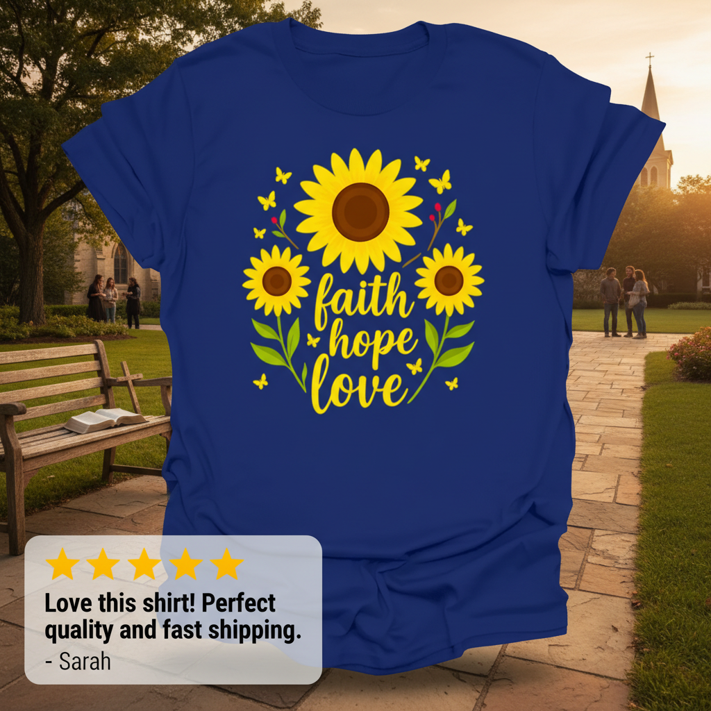 Faith Hope Love Sunflower T-Shirt_review