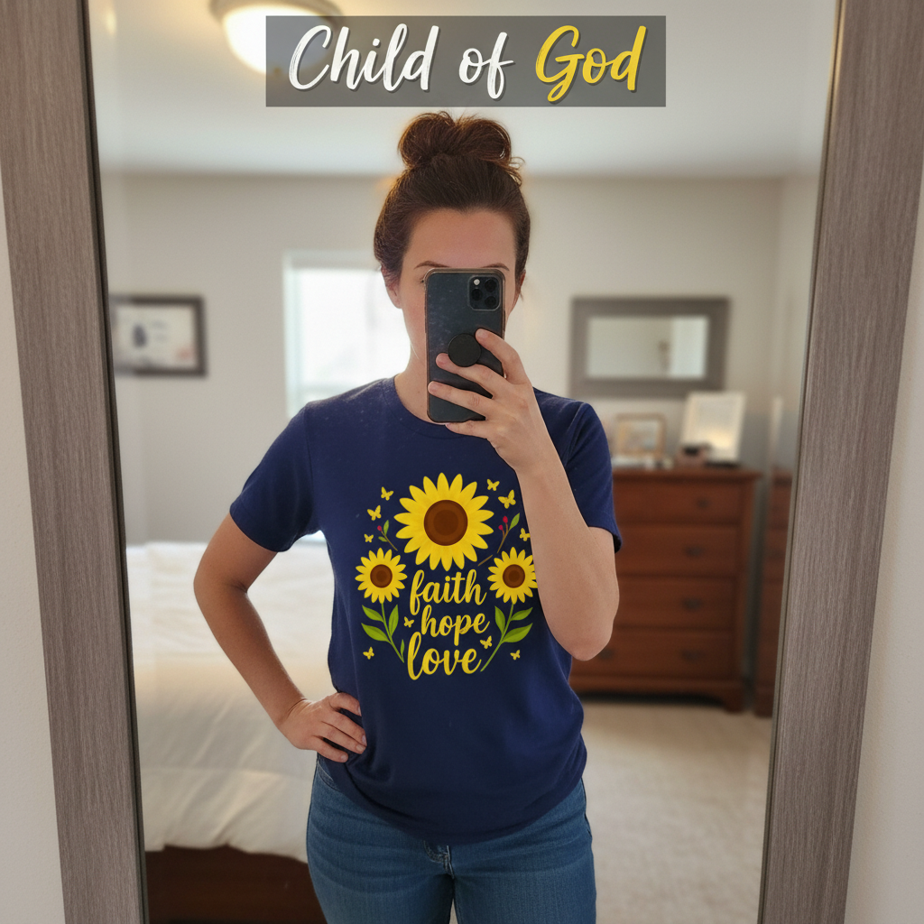 Faith Hope Love Sunflower T-Shirt_mirror_selfie