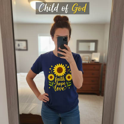 Faith Hope Love Sunflower T-Shirt_mirror_selfie