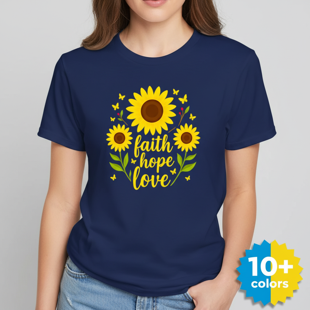 Faith Hope Love Sunflower T-Shirt_badge