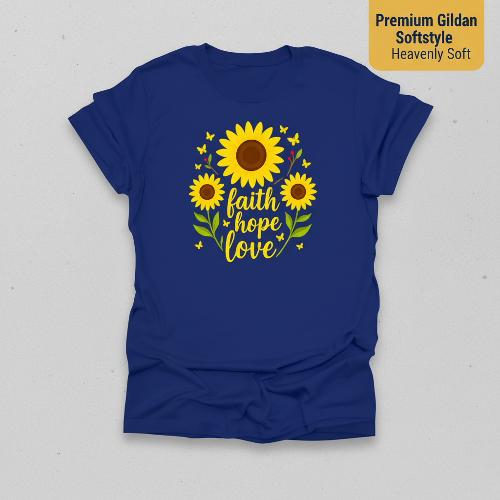 Faith Hope Love Sunflower T-Shirt_clean