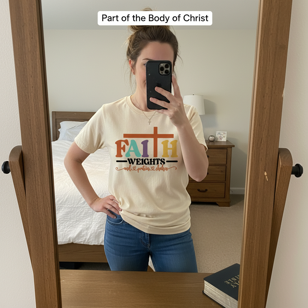 Faith and Protein Shakes T-Shirt_mirror_selfie