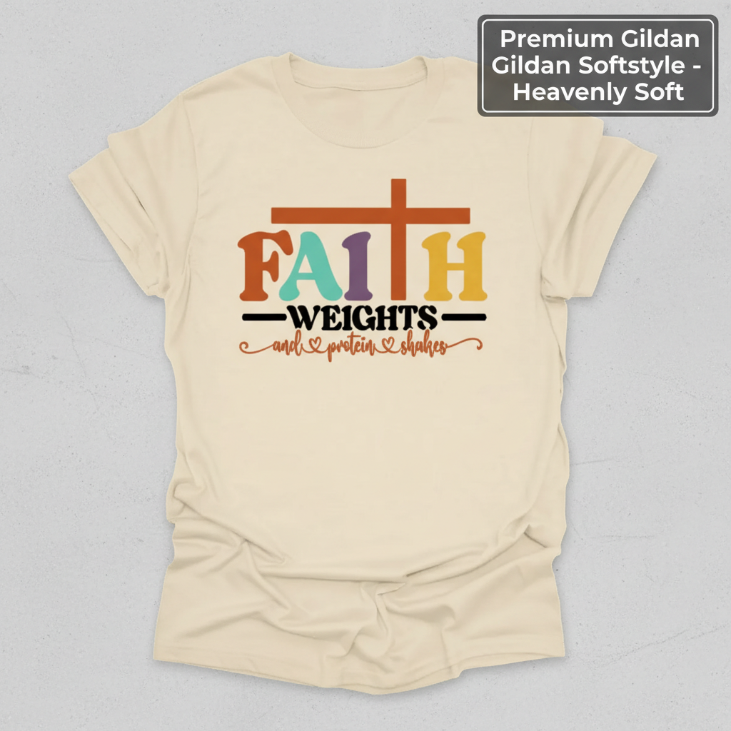 Faith and Protein Shakes T-Shirt_clean