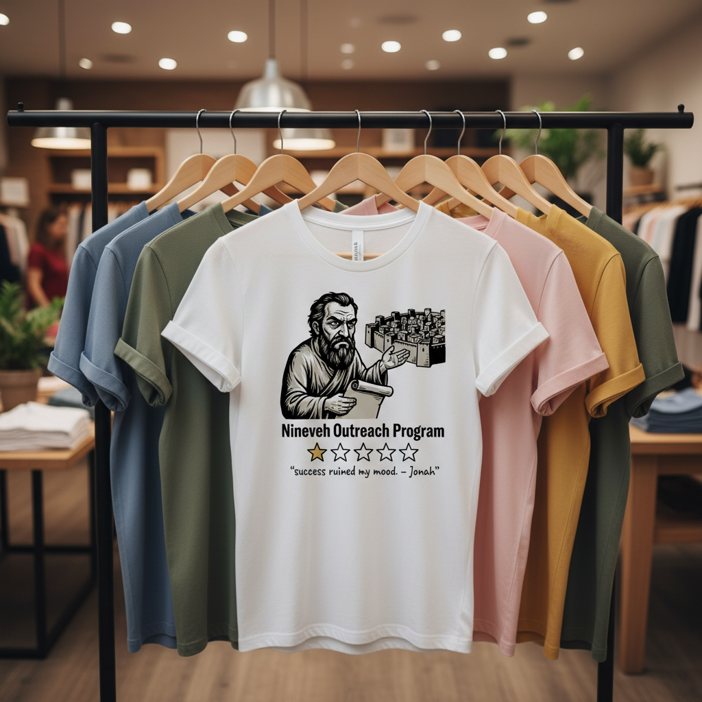 Nineveh Outreach Review T-Shirt_boutique_rack