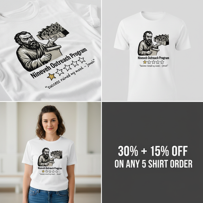 Nineveh Outreach Review T-Shirt_4_panel