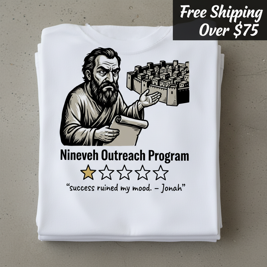 Nineveh Outreach Review T-Shirt_stacked_flatlay
