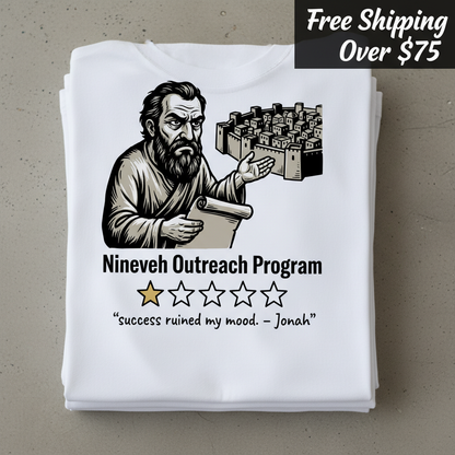 Nineveh Outreach Review T-Shirt_stacked_flatlay