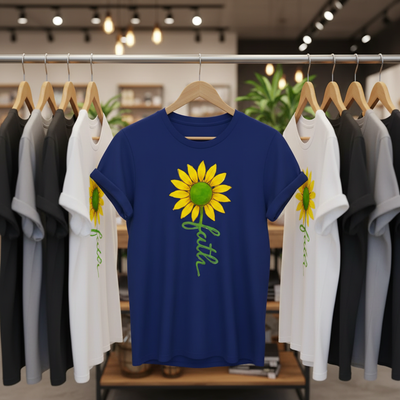 Sunflower Faith T-Shirt_boutique_rack