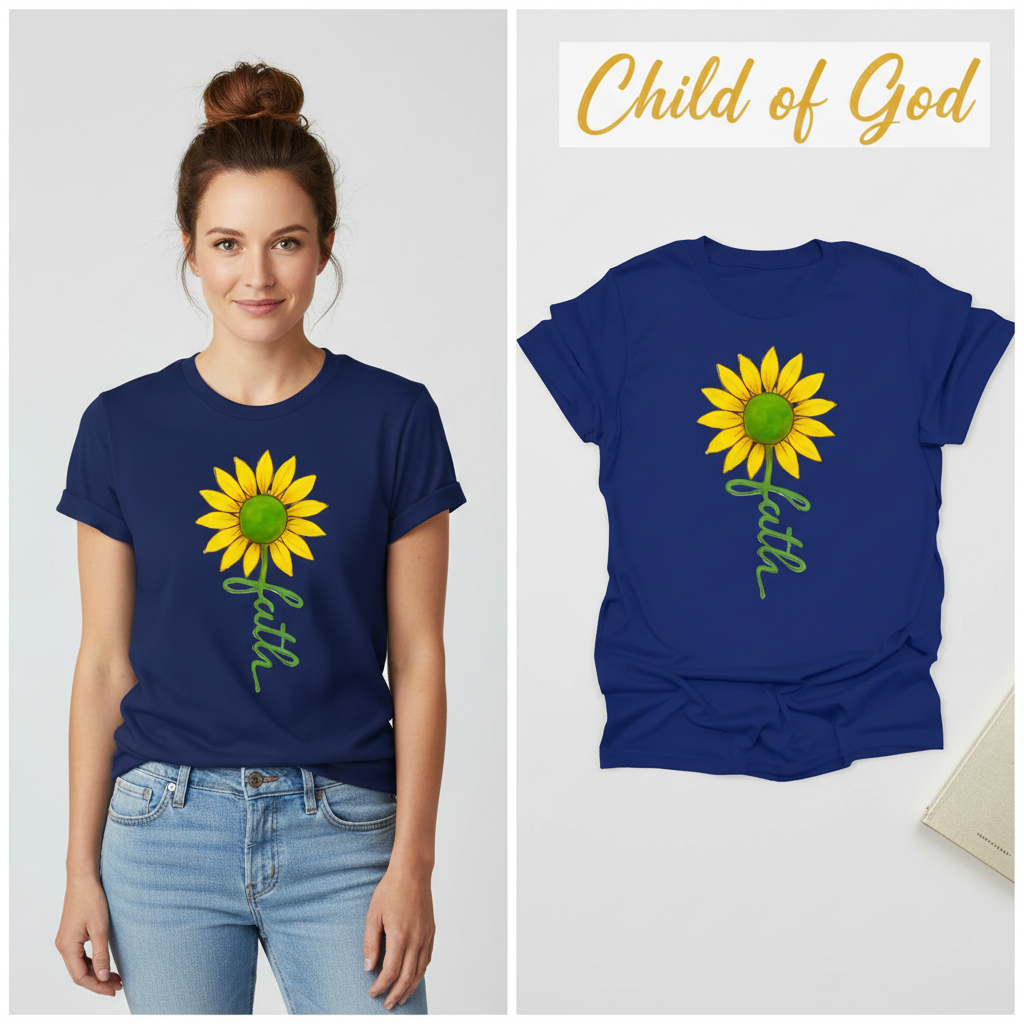 Sunflower Faith T-Shirt_model_flat
