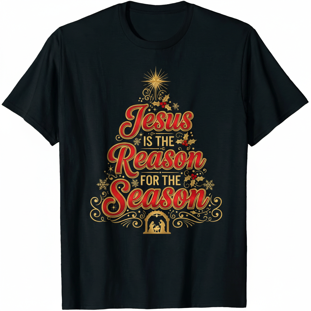 Jesus Is the Reason T-Shirt_triple_model