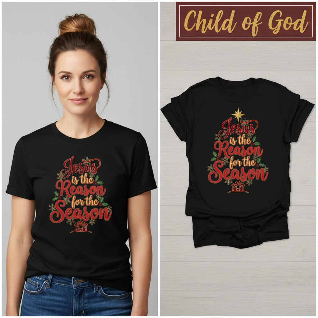 Jesus Is the Reason T-Shirt_model_flat