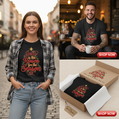 Jesus Is the Reason T-Shirt_dual_model_life