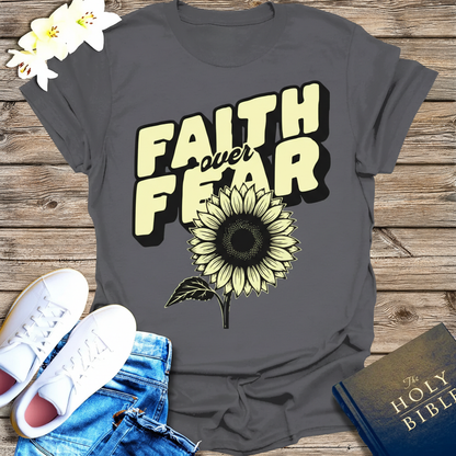 Faith Over Fear Sunflower T-Shirt_triple_model