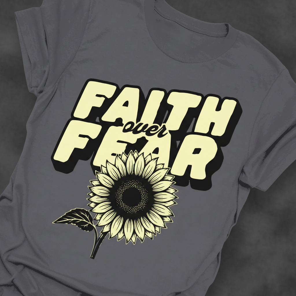 Faith Over Fear Sunflower T-Shirt_extreme_za
