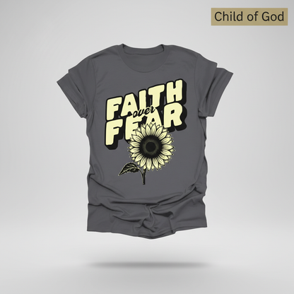Faith Over Fear Sunflower T-Shirt_3d_float