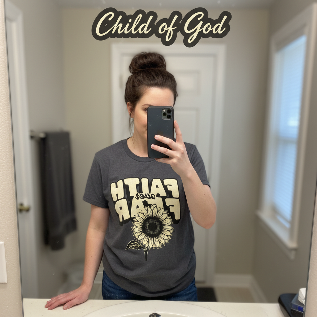 Faith Over Fear Sunflower T-Shirt_mirror_selfie