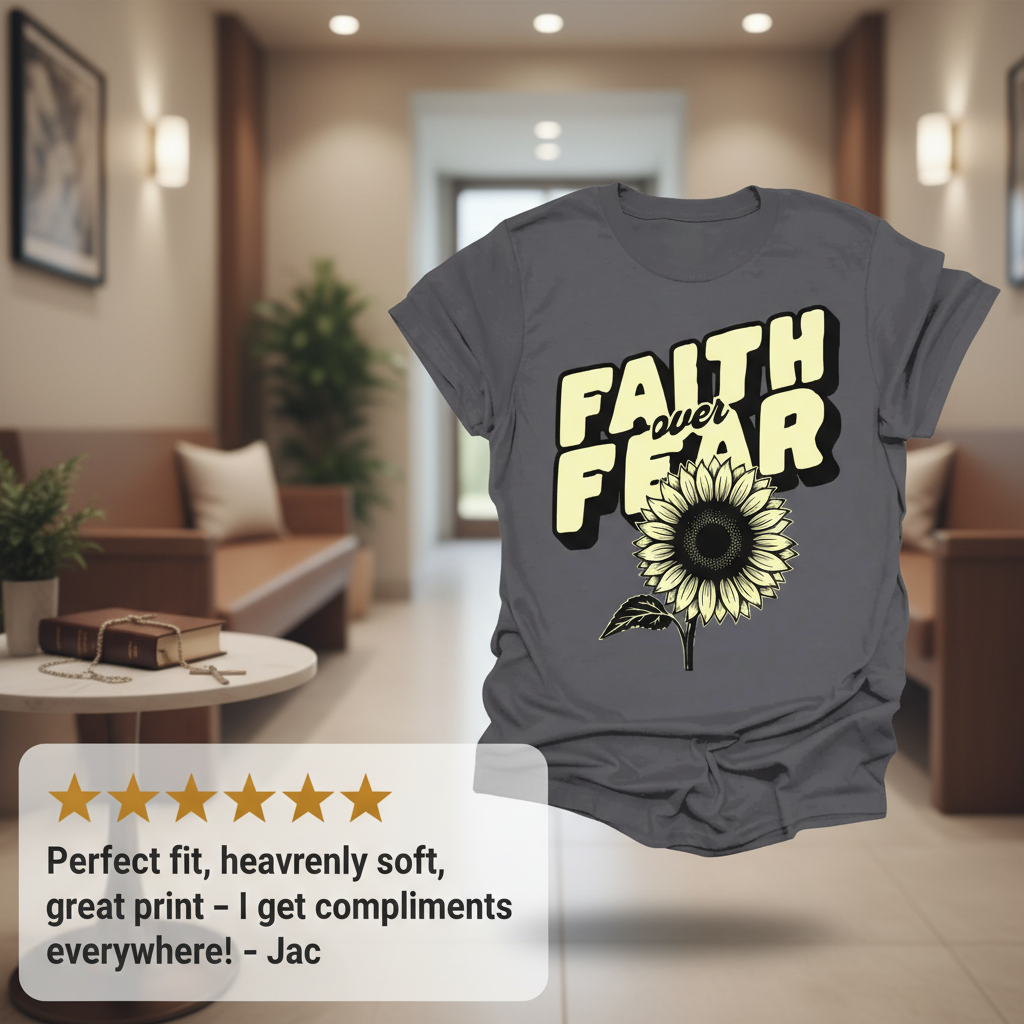 Faith Over Fear Sunflower T-Shirt_review