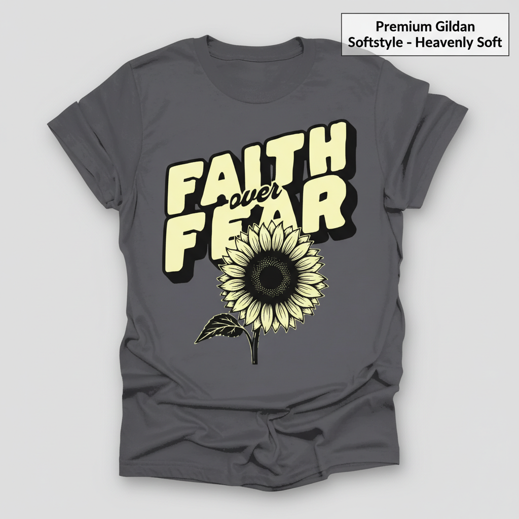 Faith Over Fear Sunflower T-Shirt_clean
