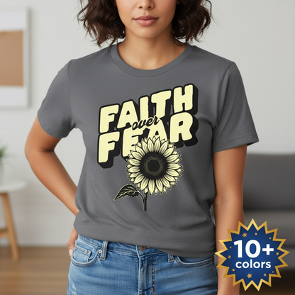 Faith Over Fear Sunflower T-Shirt_badge