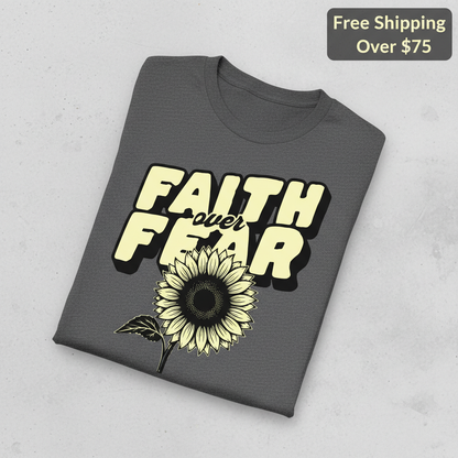 Faith Over Fear Sunflower T-Shirt_fold_tilt