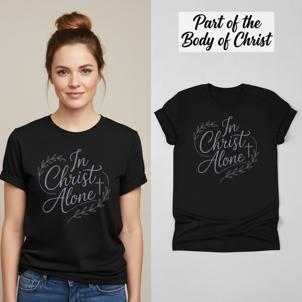In Christ Alone T-Shirt_model_flat