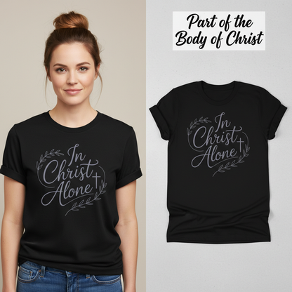 In Christ Alone T-Shirt_model_flat