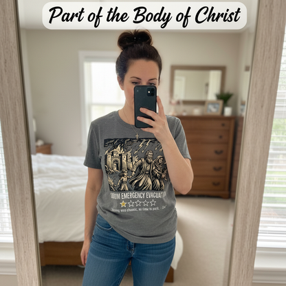 Sodom Emergency Evacuation T-Shirt_mirror_selfie