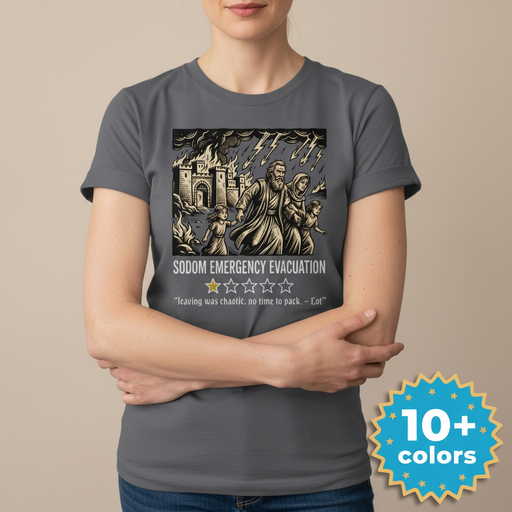 Sodom Emergency Evacuation T-Shirt_badge