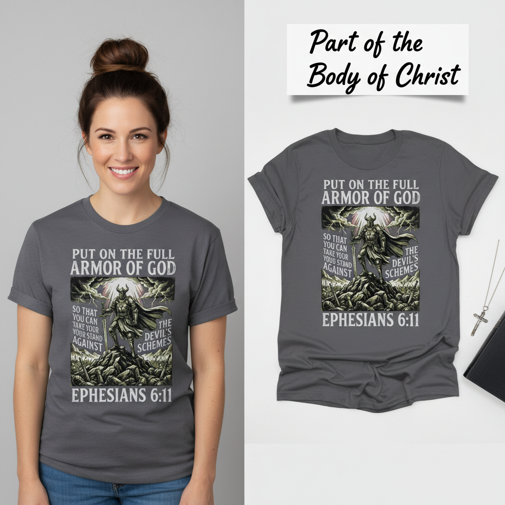 Full Armor of God T-Shirt_model_flat