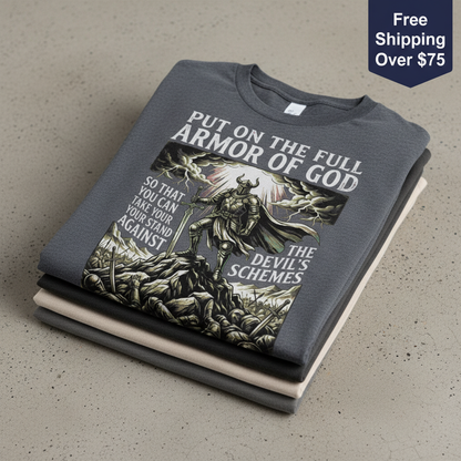 Full Armor of God T-Shirt_stacked_flatlay