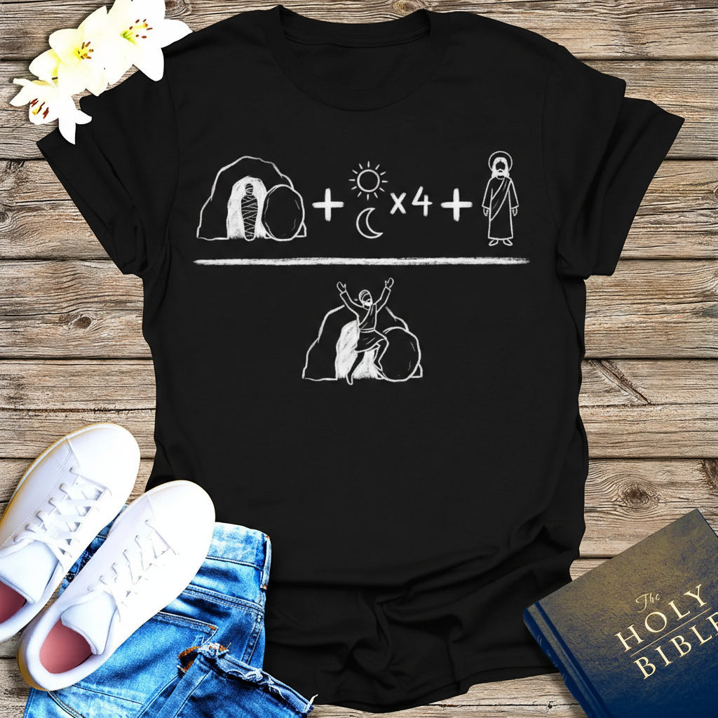 He Is Risen Equation T-Shirt_triple_model