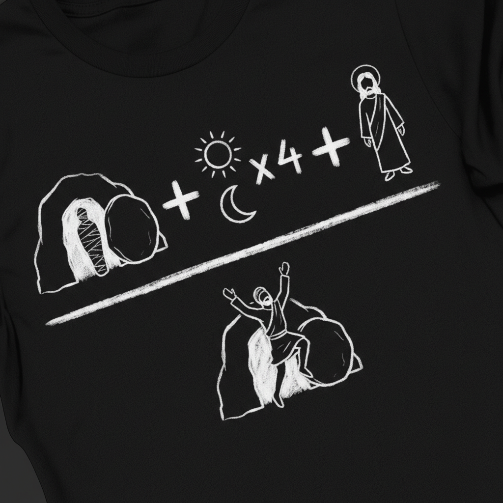 He Is Risen Equation T-Shirt_extreme_za