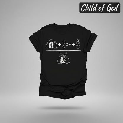 He Is Risen Equation T-Shirt_3d_float