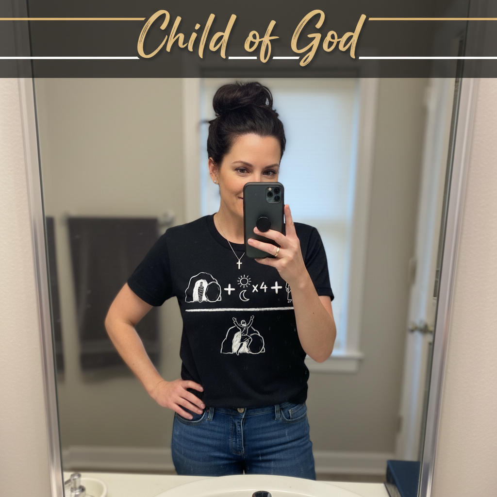 He Is Risen Equation T-Shirt_mirror_selfie