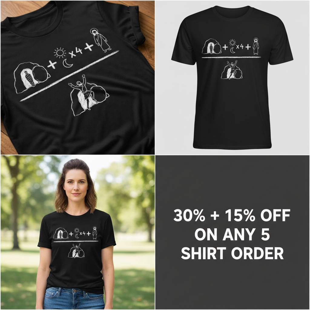 He Is Risen Equation T-Shirt_4_panel