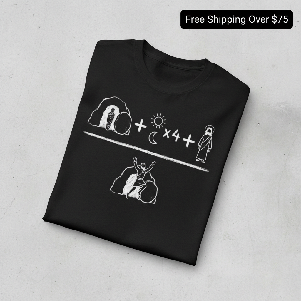 He Is Risen Equation T-Shirt_fold_tilt