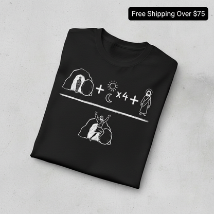 He Is Risen Equation T-Shirt_fold_tilt