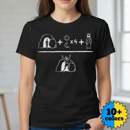 He Is Risen Equation T-Shirt_badge