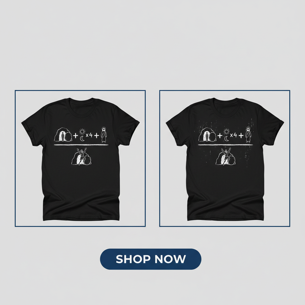 He Is Risen Equation T-Shirt_dual_model_life