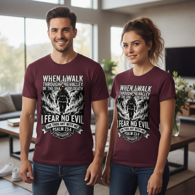 Fear No Evil Firefighter T-Shirt_dual_model_life