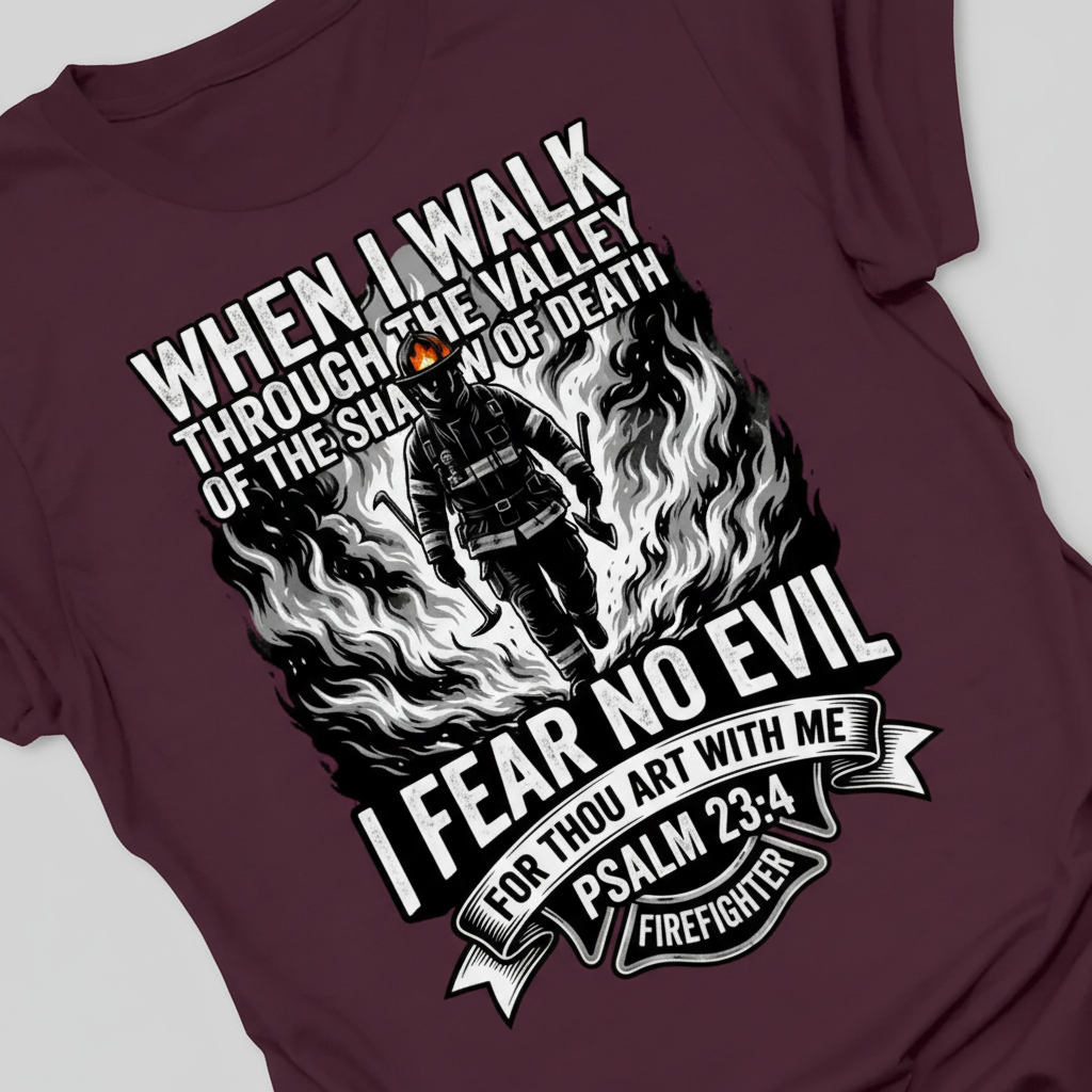 Fear No Evil Firefighter T-Shirt_extreme_za
