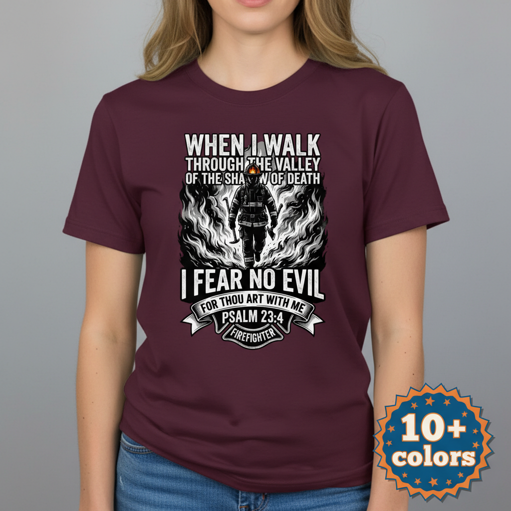 Fear No Evil Firefighter T-Shirt_badge