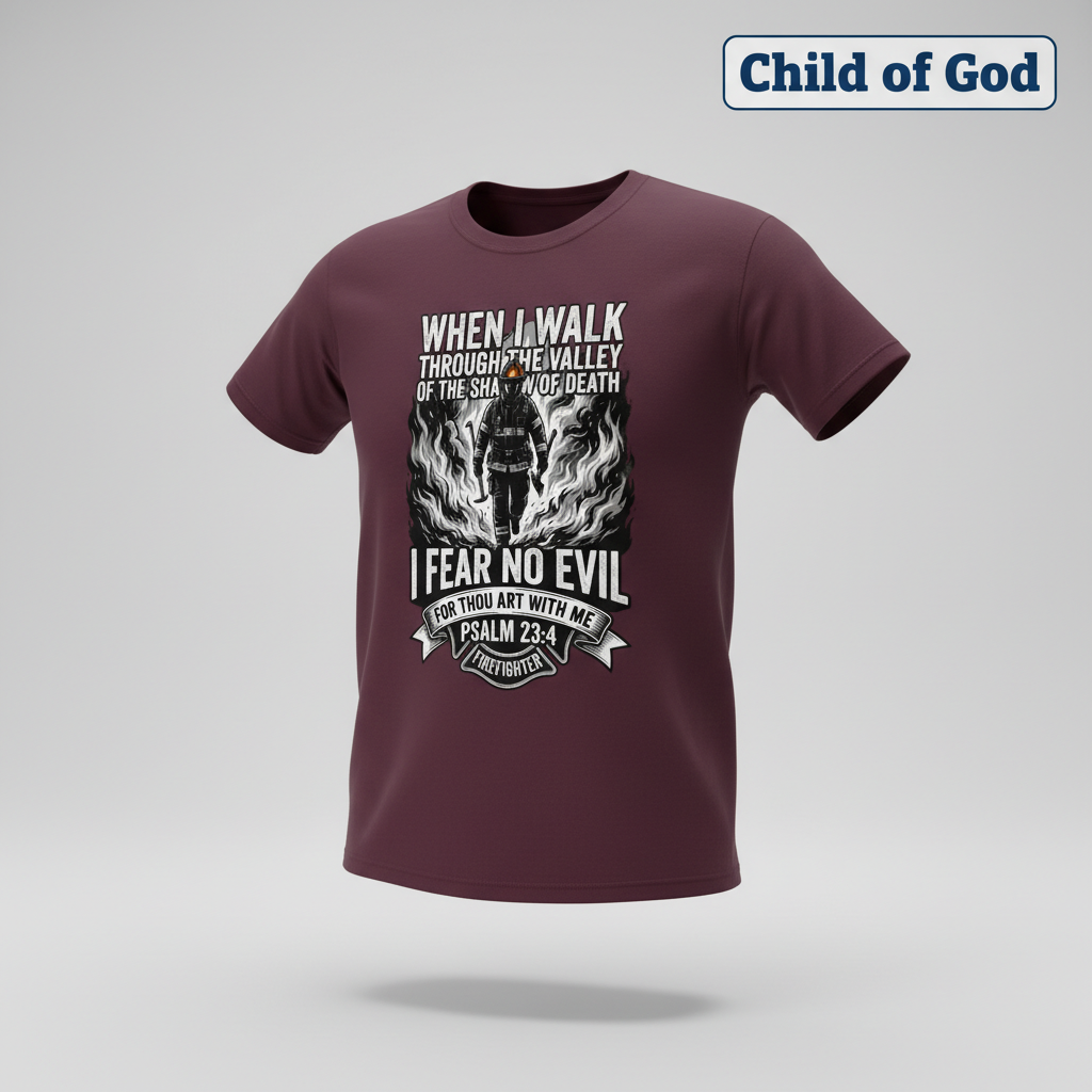 Fear No Evil Firefighter T-Shirt_3d_float