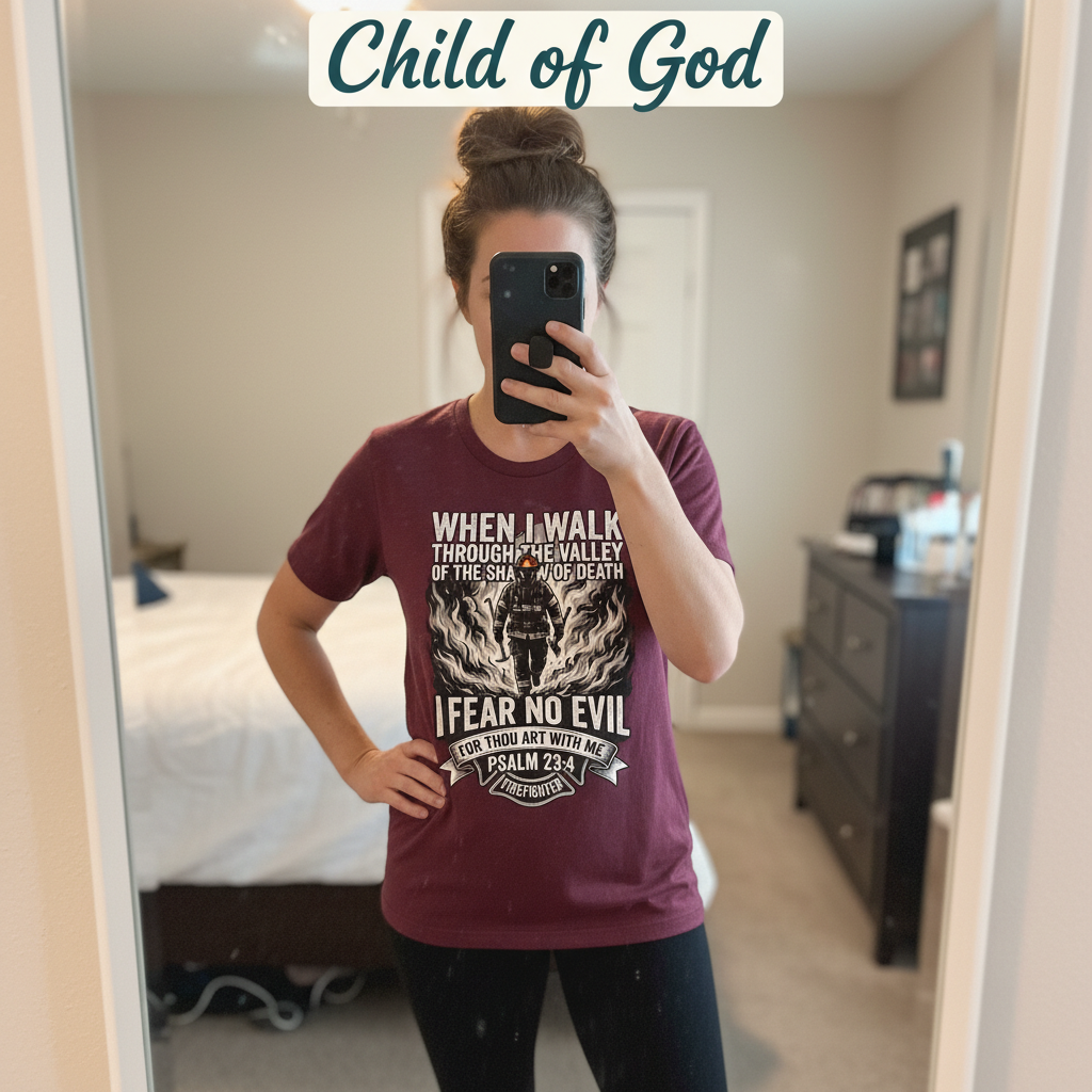 Fear No Evil Firefighter T-Shirt_mirror_selfie