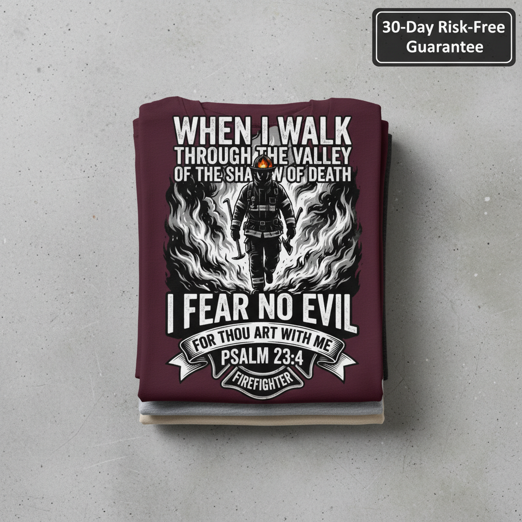 Fear No Evil Firefighter T-Shirt_stacked_flatlay