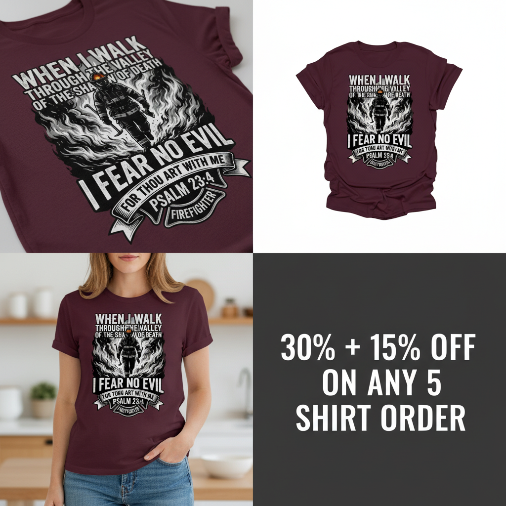 Fear No Evil Firefighter T-Shirt_4_panel