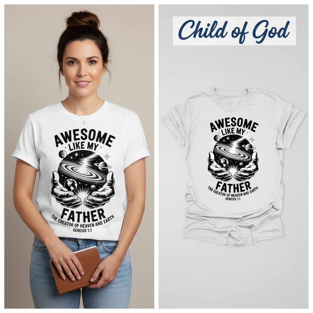Awesome Like My Father T-Shirt_model_flat