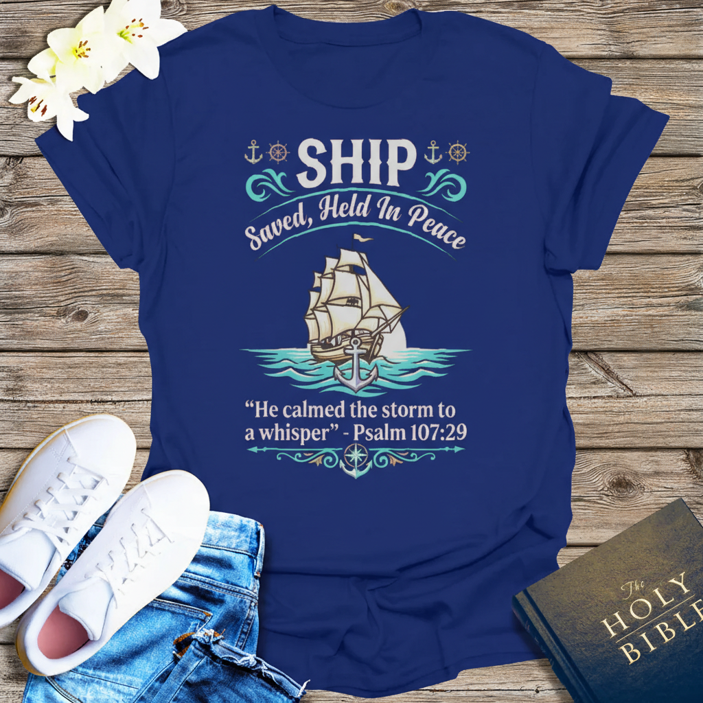 Saved Ship Peace T-Shirt_triple_model