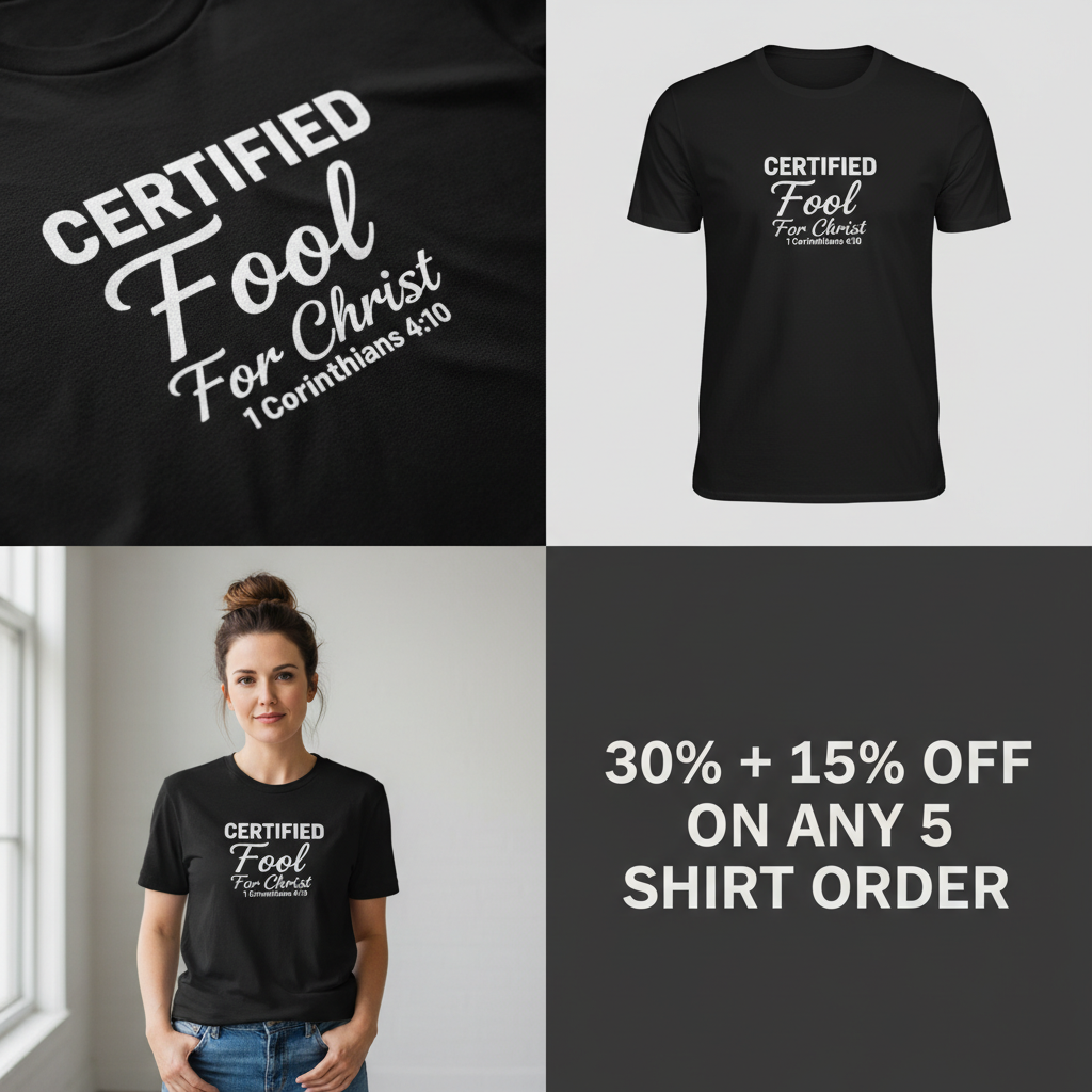 Certified Fool for Christ T-Shirt_4_panel
