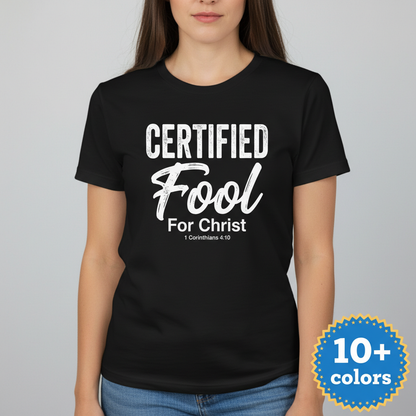 Certified Fool for Christ T-Shirt_badge